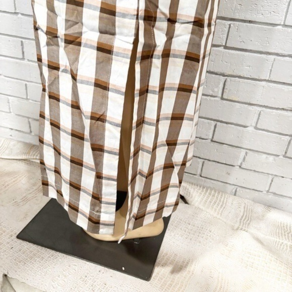 Anthropologie Maeve Women's Belted Square-Neck Strapless Plaid Dress - Size XL - Picture 8 of 12
